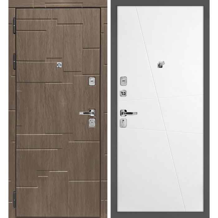 Дверь Скамбио Порте Домино/Смальта-Лайн 02 Дымчатая луна / Белый ral 9003