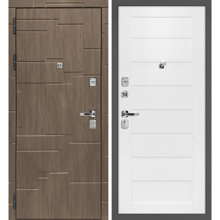 Дверь Скамбио Порте Домино/Техно 708 Дымчатая луна / Белоснежный