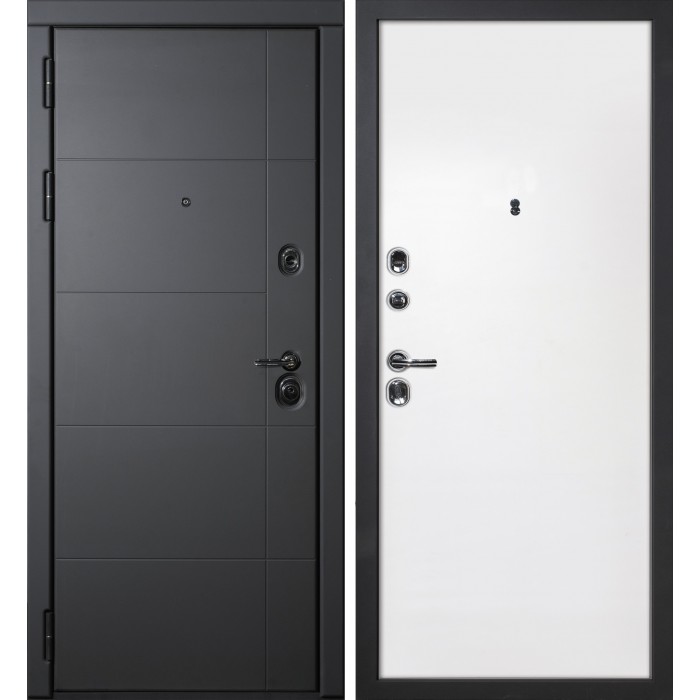 Дверь Скамбио Порте Э-1 / Гладкая Серый софт / Белый