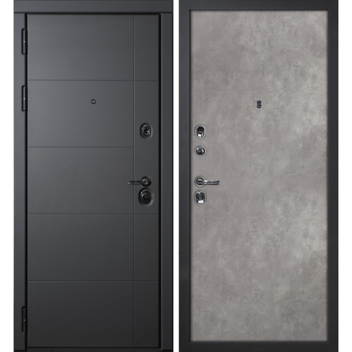 Дверь Скамбио Порте Э-1 / Гладкая Серый софт / Бетон