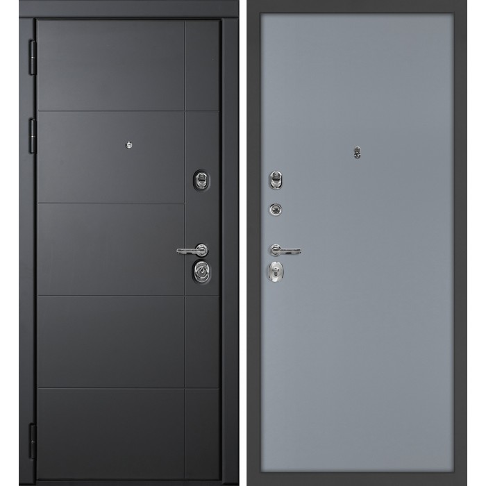Дверь Скамбио Порте Э-1 / Гладкая Серый софт / Серый матовый