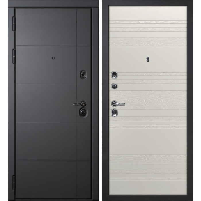 Дверь Скамбио Порте Э-1 / Комбо 01 Серый софт / Бьянко