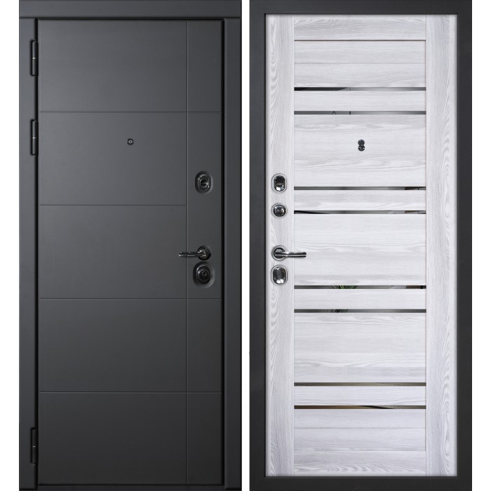 Дверь Скамбио Порте Э-1 / PSK-1 Серый софт / Ривьера айс