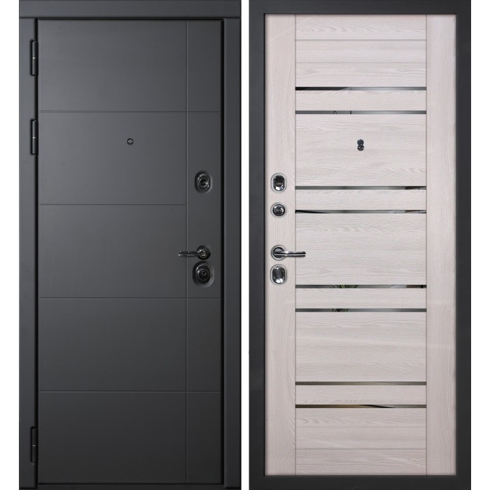 Дверь Скамбио Порте Э-1 / PSK-1 Серый софт / Ривьера крем