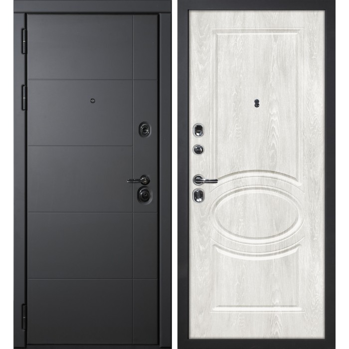 Дверь Скамбио Порте Э-1 / Сиена -1 Серый софт / Дуб жемчужный