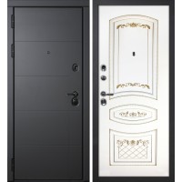 Э-1 / Смальта-05 Серый софт / Белый ral 9003  патина золото