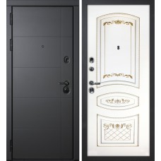 Э-1 / Смальта-05 Серый софт / Белый ral 9003  патина золото