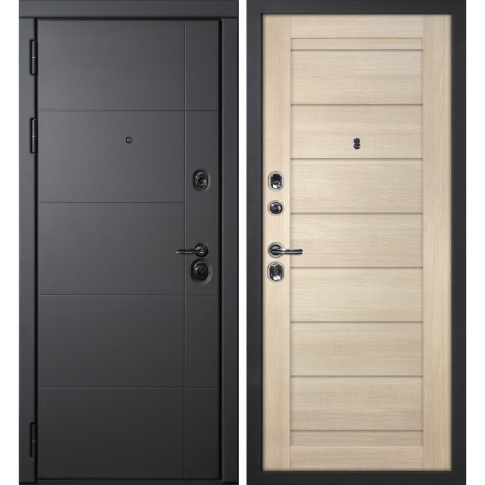 Дверь Скамбио Порте Э-1 / ТЕХНО-708 Серый софт / Капучино