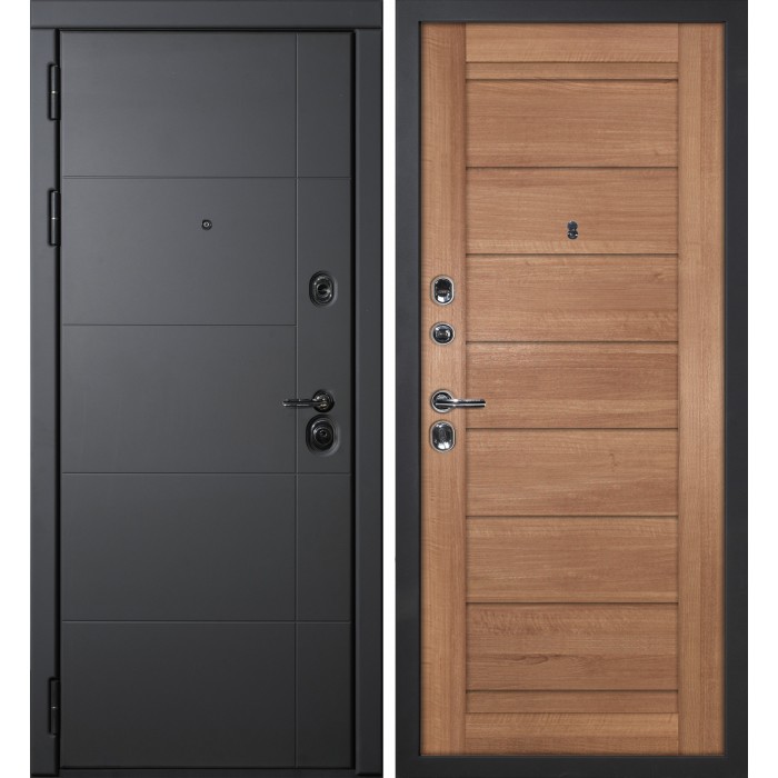 Дверь Скамбио Порте Э-1 / ТЕХНО-708 Серый софт / Миндаль