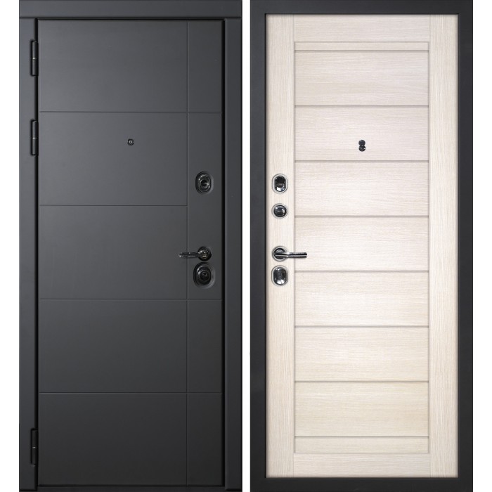Дверь Скамбио Порте Э-1 / ТЕХНО-708 Серый софт / Сандал бежевый