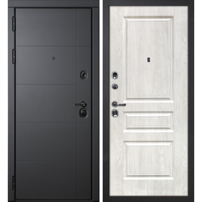 Дверь Скамбио Порте Э-1 / Версаль-2 Серый софт / Дуб жемчужный
