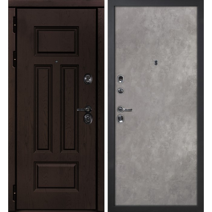 Дверь Скамбио Порте Э-2 / Гладкая Дуб крафт / Бетон