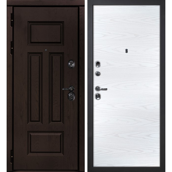 Дверь Скамбио Порте Э-2 / Гладкая Дуб крафт / Дуб скай белый