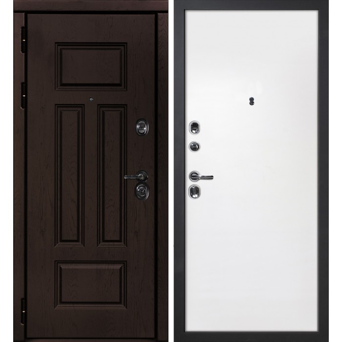 Дверь Скамбио Порте Э-2 / Invisible Дуб крафт / Белый грунт