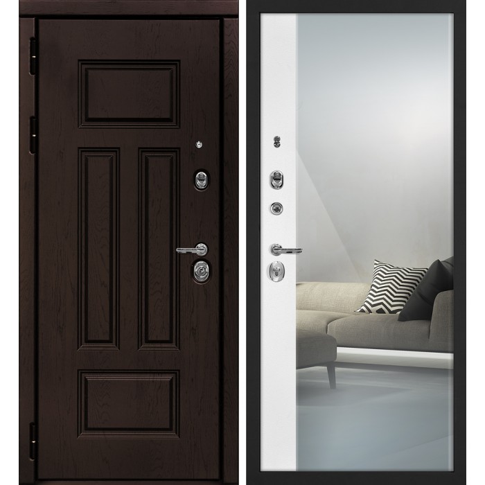 Дверь Скамбио Порте Э-2 /Оптима Макси Дуб крафт / Белый