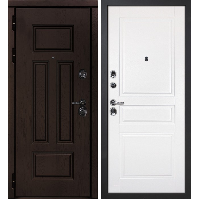 Дверь Скамбио Порте Э-2 /Смальта-01 Дуб крафт / Белый ral 9003