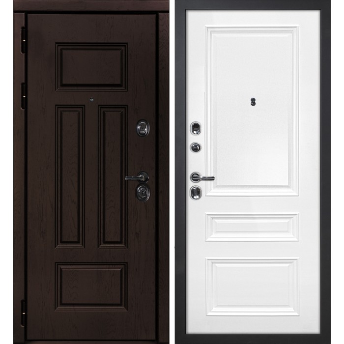 Дверь Скамбио Порте Э-2 /Смальта-06 Дуб крафт / Белый ral 9003