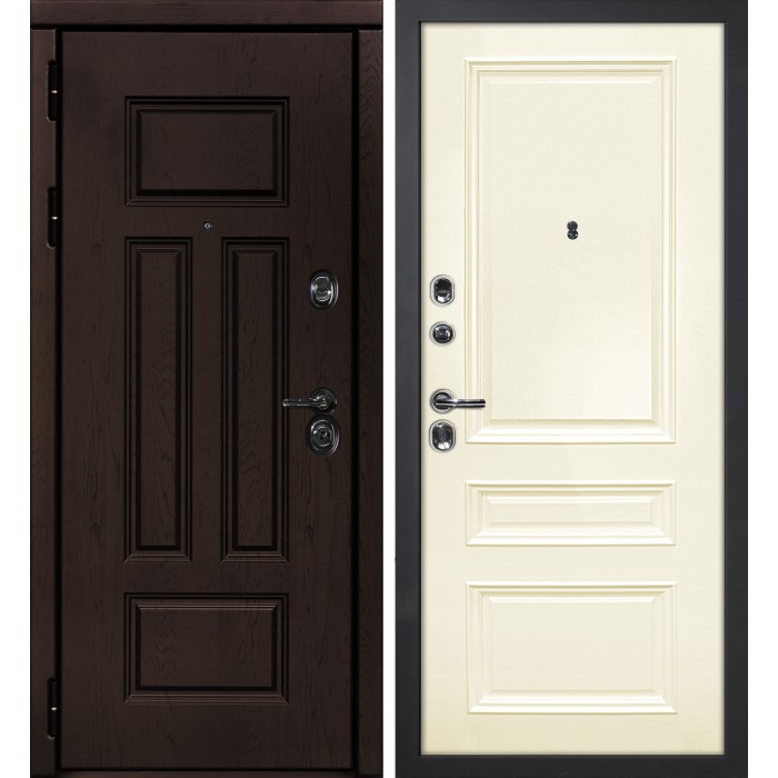 Дверь Скамбио Порте Э-2 /Смальта-06 Дуб крафт / Слоновая кость ral 1013