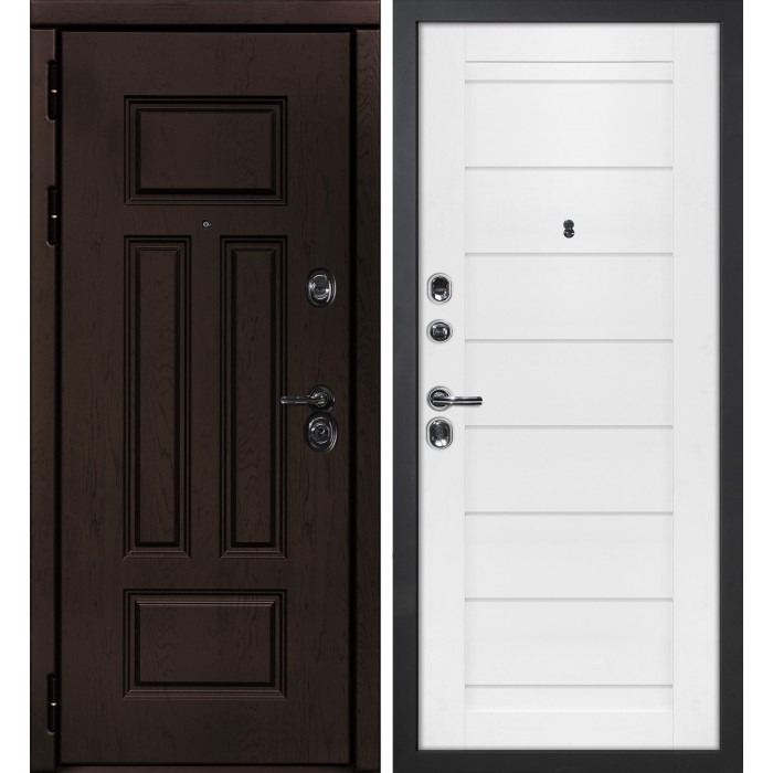 Дверь Скамбио Порте Э-2 / ТЕХНО-708 Дуб крафт / Белый