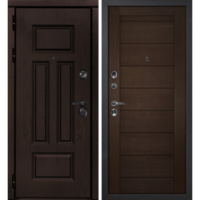 Дверь Скамбио Порте Э-2 / ТЕХНО-708 Дуб крафт / Венге