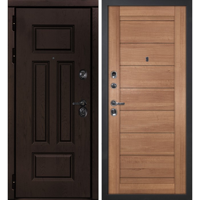 Дверь Скамбио Порте Э-2 / ТЕХНО-708 Дуб крафт / Миндаль