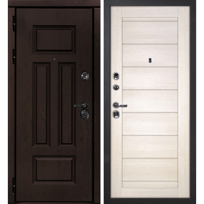 Дверь Скамбио Порте Э-2 / ТЕХНО-708 Дуб крафт / Сандал бежевый