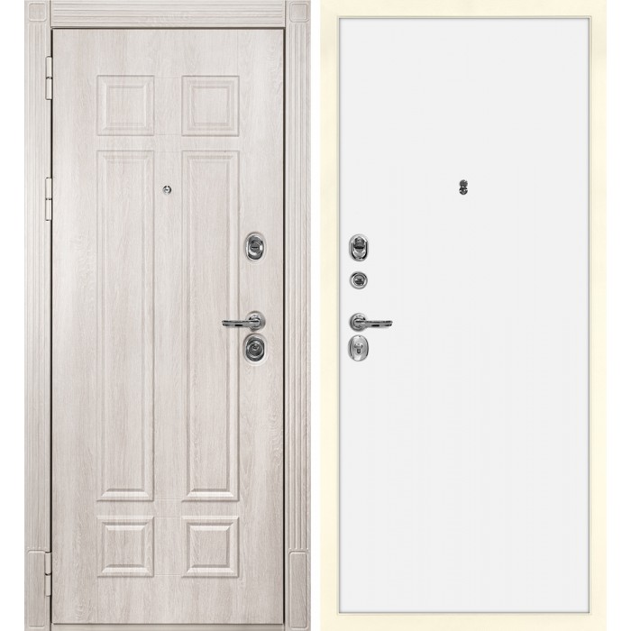 Дверь Скамбио Порте Гера-2 / Гладкая Дуб Филадельфия крем / Белый