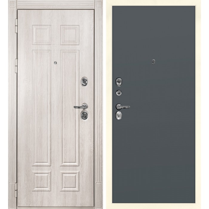 Дверь Скамбио Порте Гера-2 / Гладкая Дуб Филадельфия крем / Графит