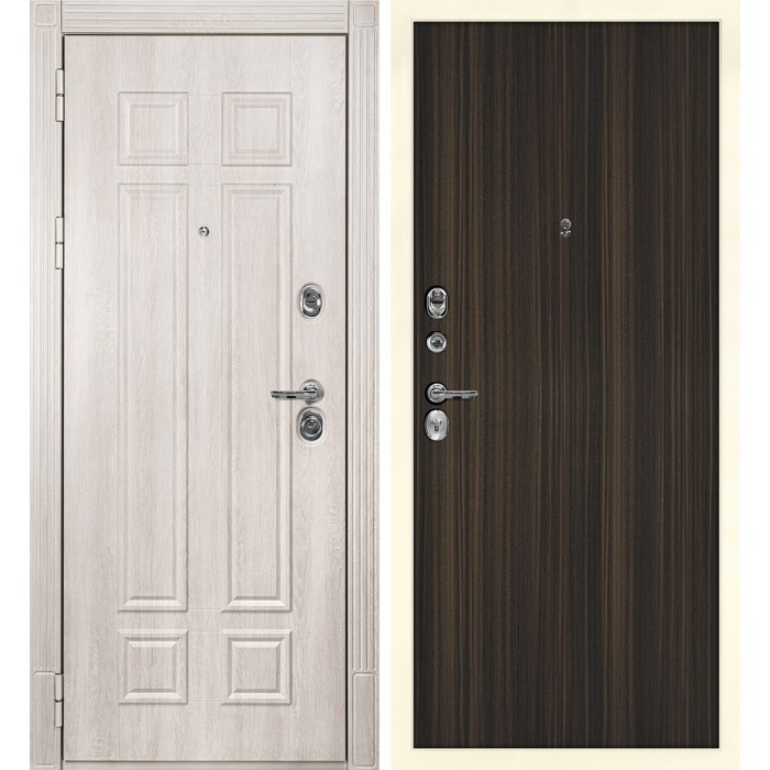 Дверь Скамбио Порте Гера-2 / Гладкая Дуб Филадельфия крем / Эвкалипт африканский