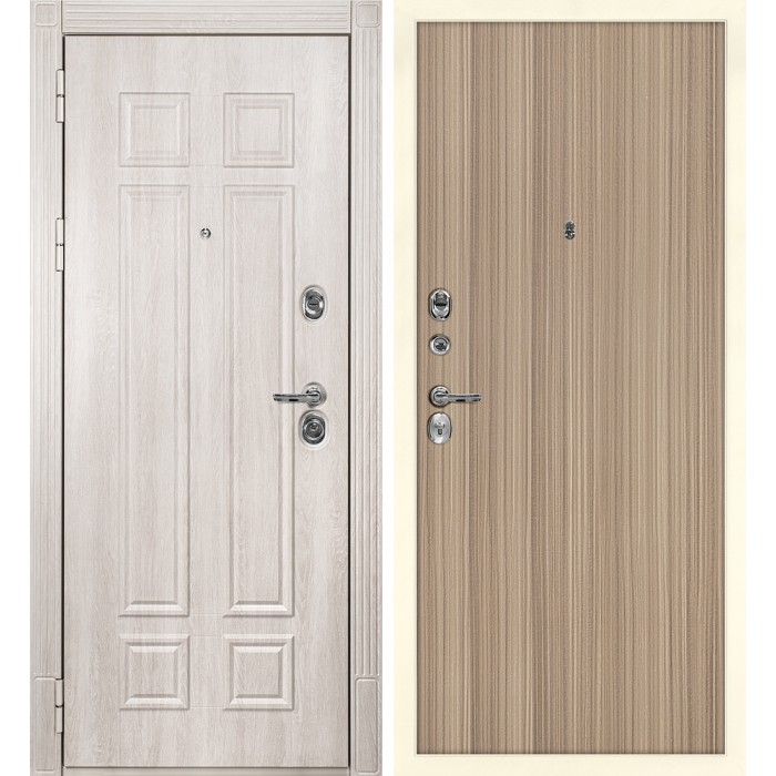 Дверь Скамбио Порте Гера-2 / Гладкая Дуб Филадельфия крем / Эвкалипт тасманский
