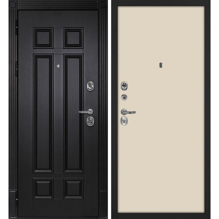 Дверь Скамбио Порте Гера-2 / Гладкая Венге / Бежевый матовый