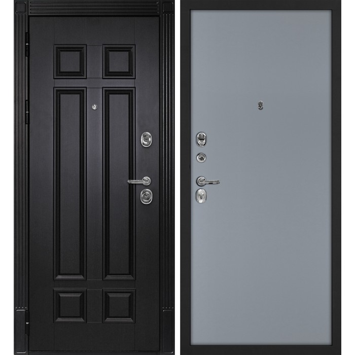 Дверь Скамбио Порте Гера-2 / Гладкая Венге / Серый матовый