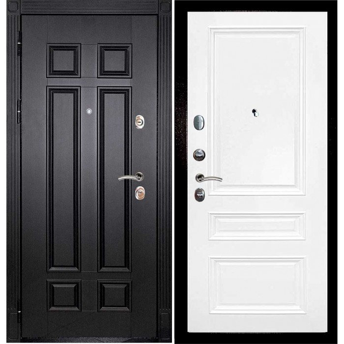 Дверь Скамбио Порте Гера-2 / Смальта-06 Венге / Белый ral 9003