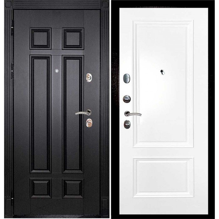 Дверь Скамбио Порте Гера-2 / Смальта-07 Венге / Белый ral 9003