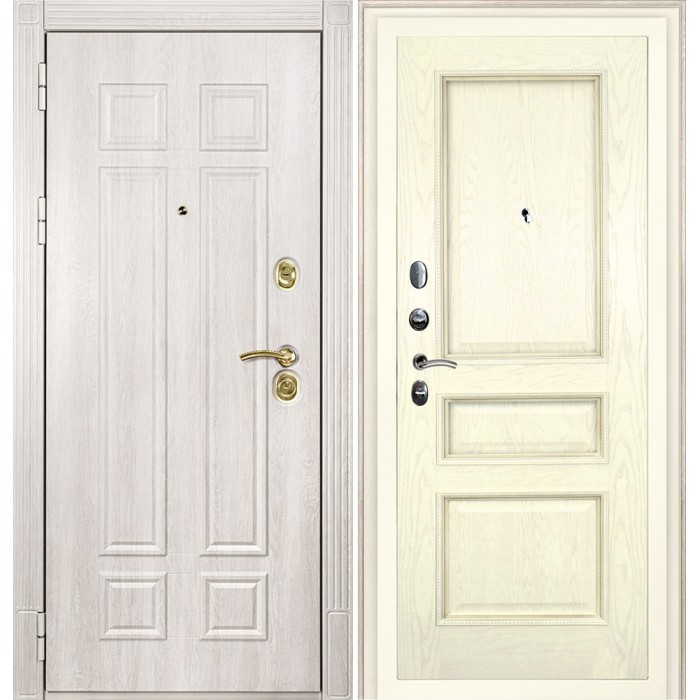 Дверь Скамбио Порте Гера-2/Фрейм-03 Дуб Филадельфия крем / Ясень Бисквит