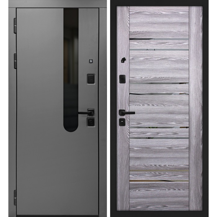 Дверь Скамбио Порте Комета/ПСК-1 Бархат графит / Ривьера грей