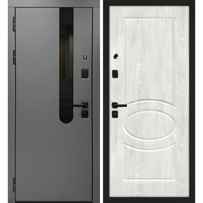 Дверь Скамбио Порте Комета/Сиена-01 Бархат графит / Дуб жемчужный
