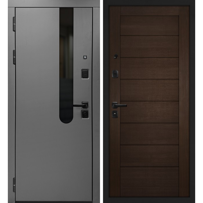Дверь Скамбио Порте Комета/ТЕХНО-708 Бархат графит / Венге