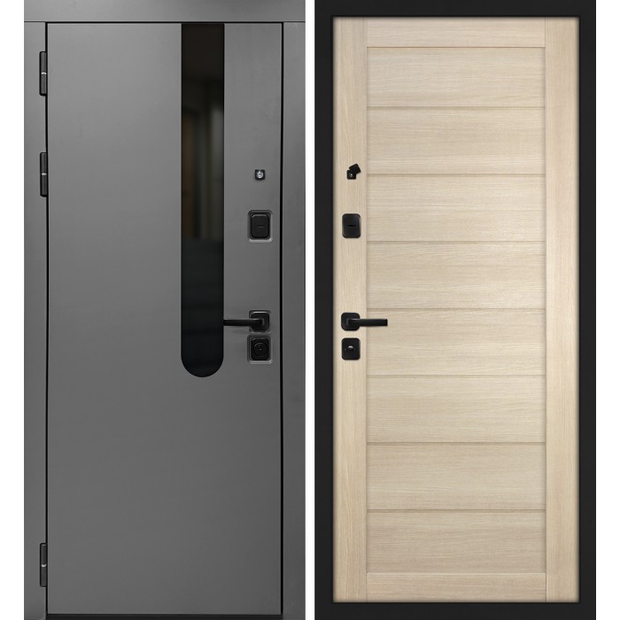 Дверь Скамбио Порте Комета/ТЕХНО-708 Бархат графит / Капучино