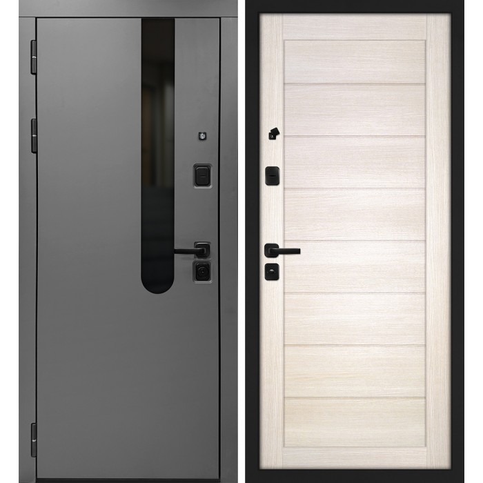 Дверь Скамбио Порте Комета/ТЕХНО-708 Бархат графит / Сандал бежевый