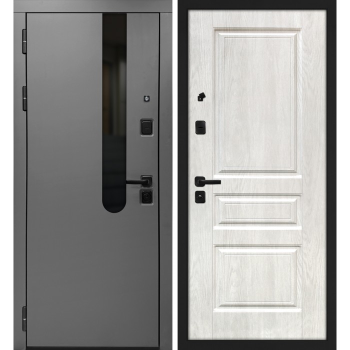 Дверь Скамбио Порте Комета/Версаль-02 Бархат графит / Дуб жемчужный
