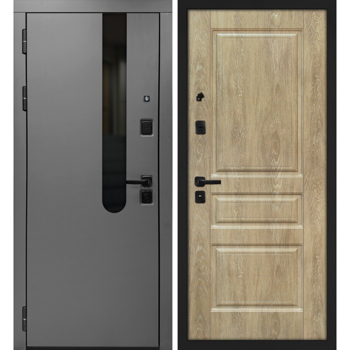 Дверь Скамбио Порте Комета/Версаль-02 Бархат графит / Дуб песочный