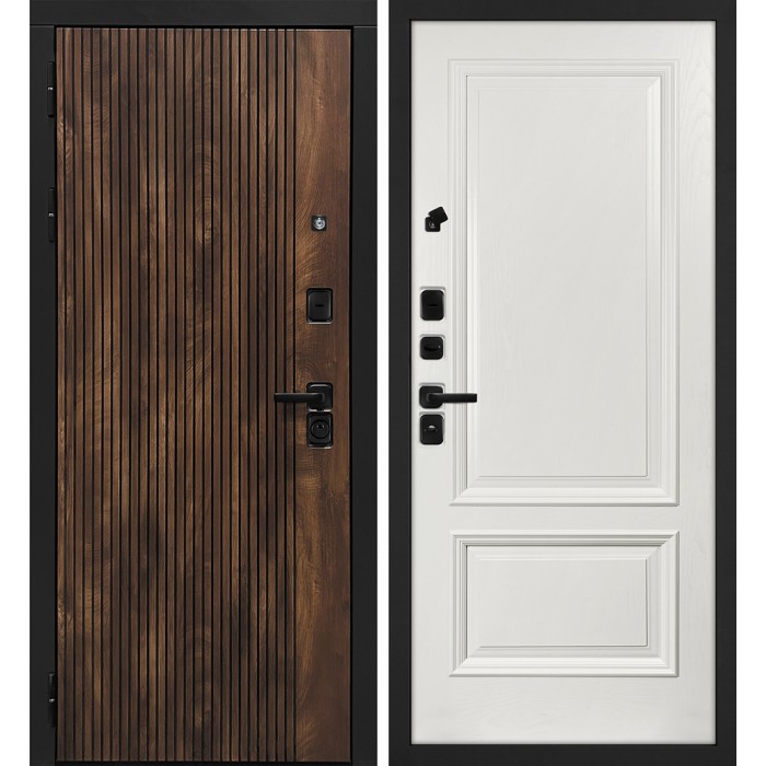 Дверь Скамбио Порте Лофт-1/Фрейм 07 Дуб коньяк с патиной / Бьянко