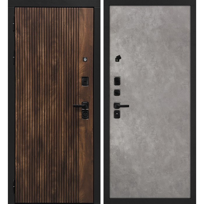 Дверь Скамбио Порте Лофт-1/Гладкая Дуб коньяк с патиной / Бетон