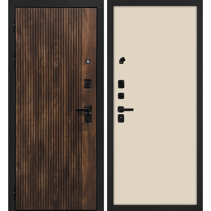 Дверь Скамбио Порте Лофт-1/Гладкая Дуб коньяк с патиной / Бежевый матовый