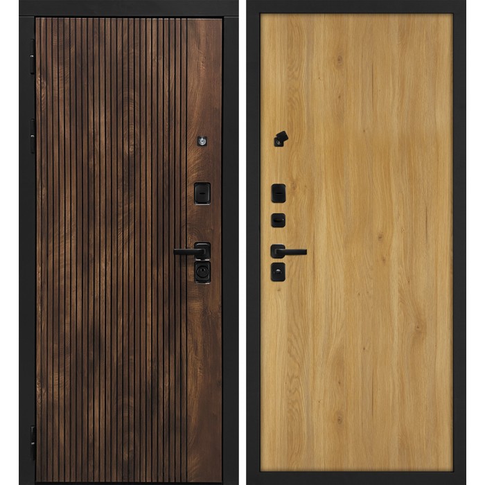 Дверь Скамбио Порте Лофт-1/Гладкая Дуб коньяк с патиной / Дуб золотистый