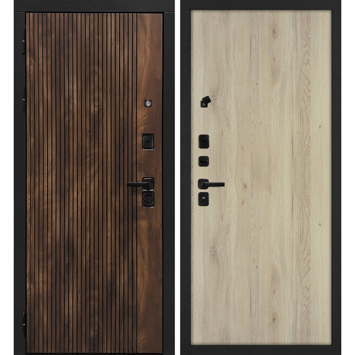 Дверь Скамбио Порте Лофт-1/Гладкая Дуб коньяк с патиной / Дуб молочный