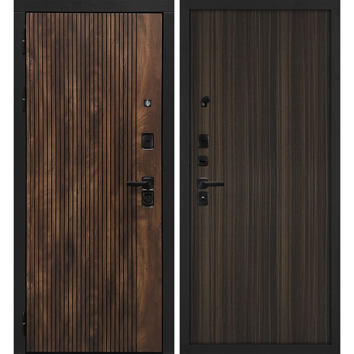 Дверь Скамбио Порте Лофт-1/Гладкая Дуб коньяк с патиной / Эвкалипт африканский