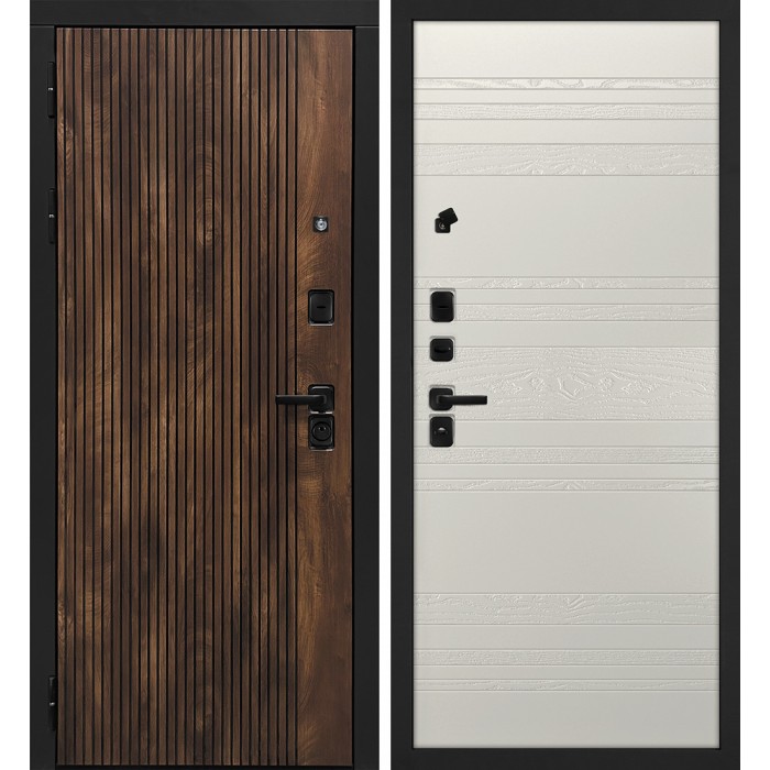 Дверь Скамбио Порте Лофт-1/Комбо 01 Дуб коньяк с патиной / Бьянко