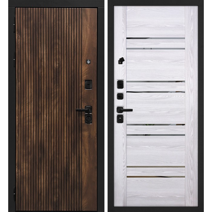 Дверь Скамбио Порте Лофт-1/PSK-1 Дуб коньяк с патиной / Ривьера айс